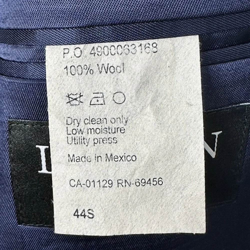Lauren Ralph Lauren Slim Fit Sport Coat Blazer Men's 44S Navy Blue 100% Wool